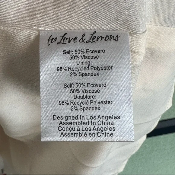 For Love & Lemons Gianna Silky Blue/Pink Floral Mini Dress + Bra, NWT, Size M - Picture 10 of 10